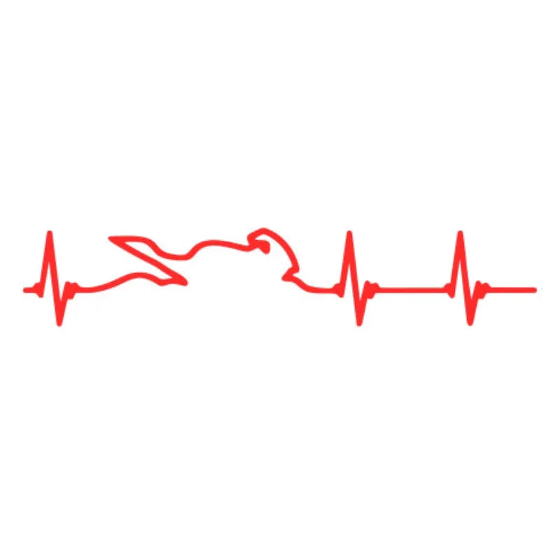 Sticker Heart Electrocardiogram Race Players Vinyl Cover
