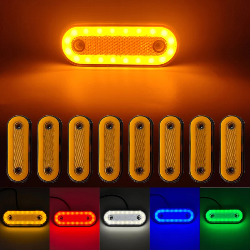 8PCS 12V 24V Side Front Rear Clearance Marker Parking