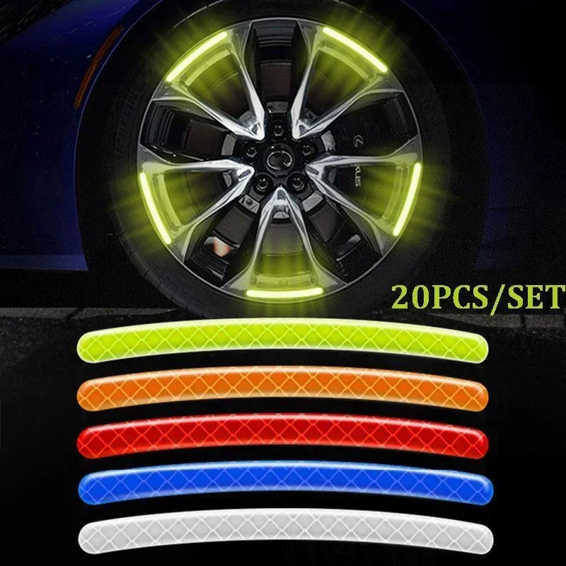20PCS Set Colorful Motorcycle Wheel Hub Reflective Strips