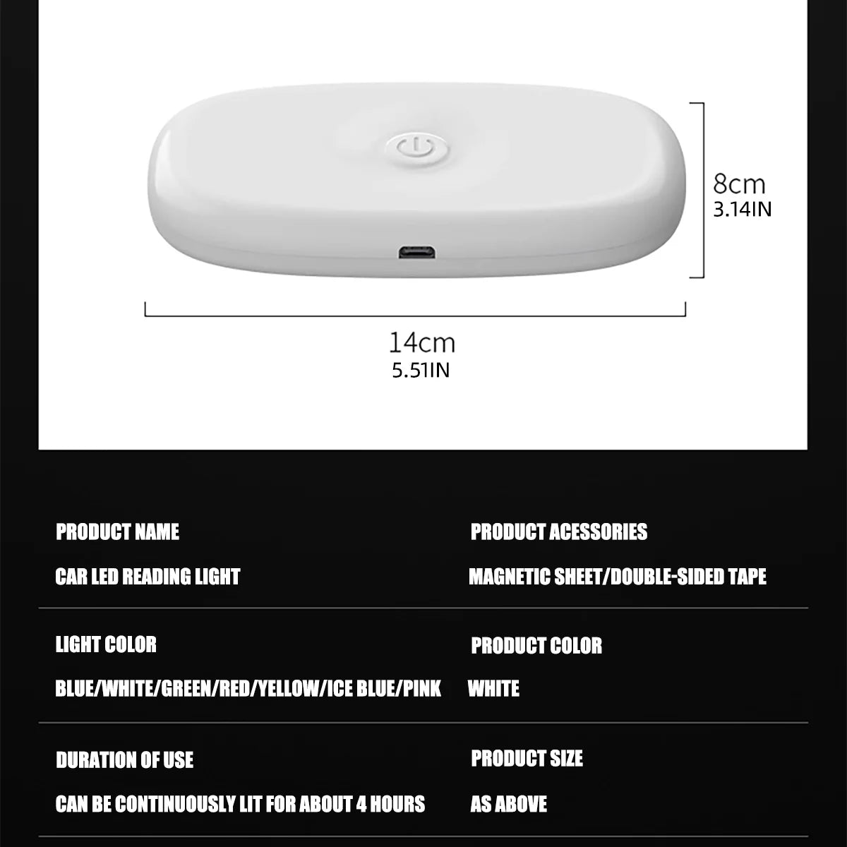 1PC Touch Wall Reading Magnet Base Ceiling Ambient Mood