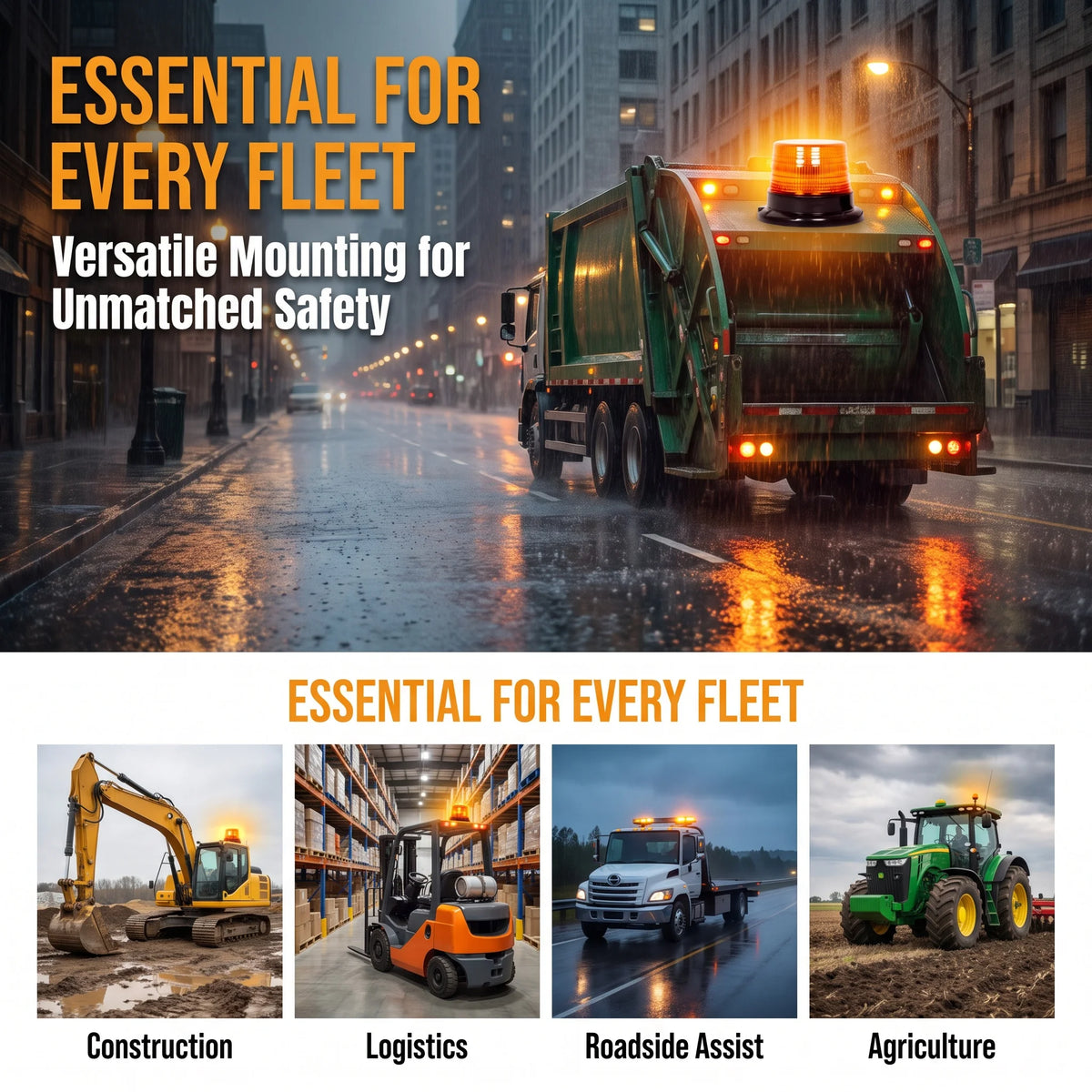 For Loader 360 All Round Beacon Warning Magnetic Emergency