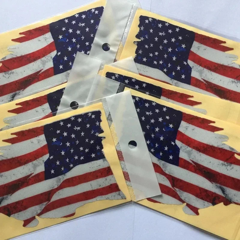 Usa Tattered Flag Stickers Rearview Mirror Sticker Pack Mirrored