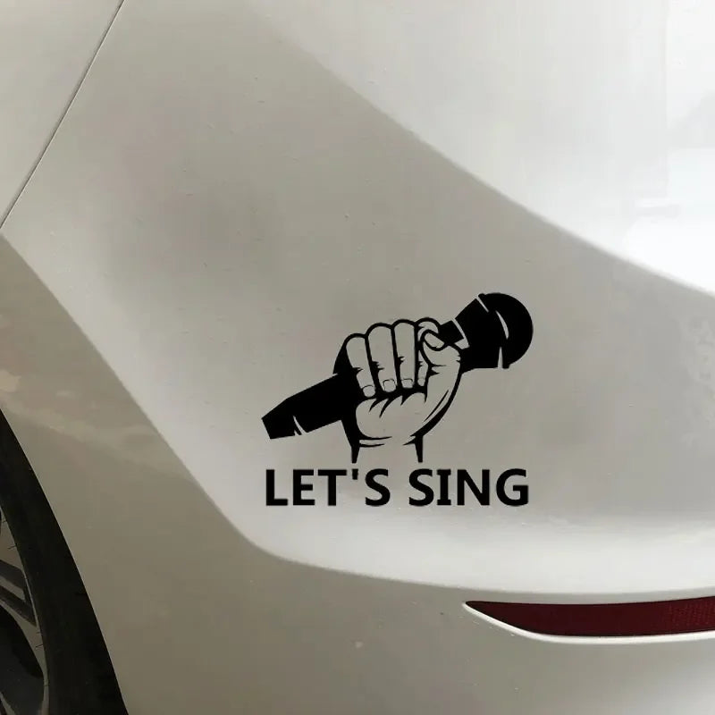 Let S Sing Microphone Karaoke Musical Window Bumper Sticker