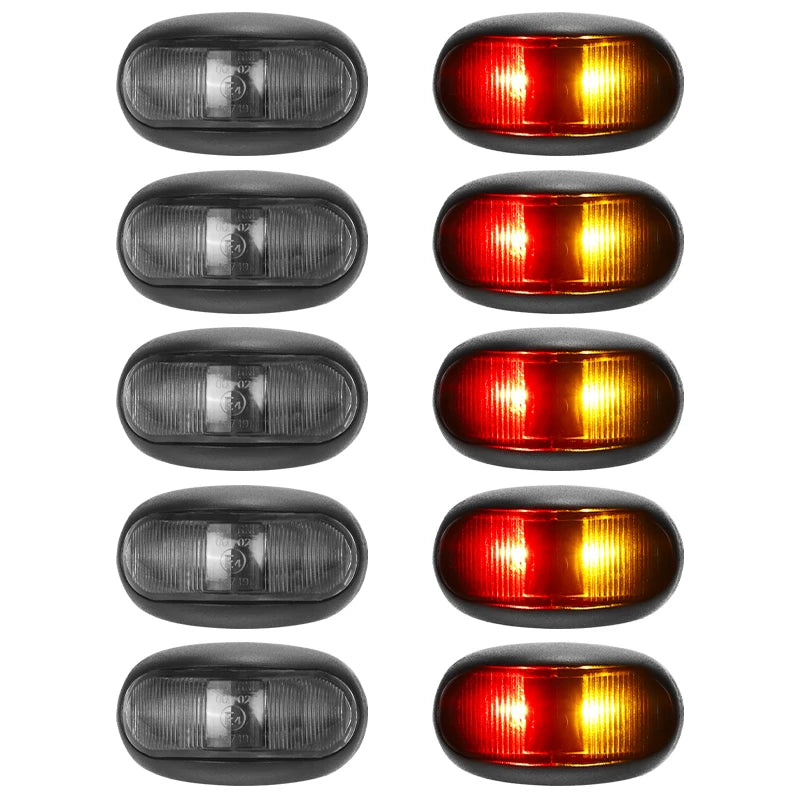 10PCS Side Marker Red Yellow Waterproof Rear Indicator Warning