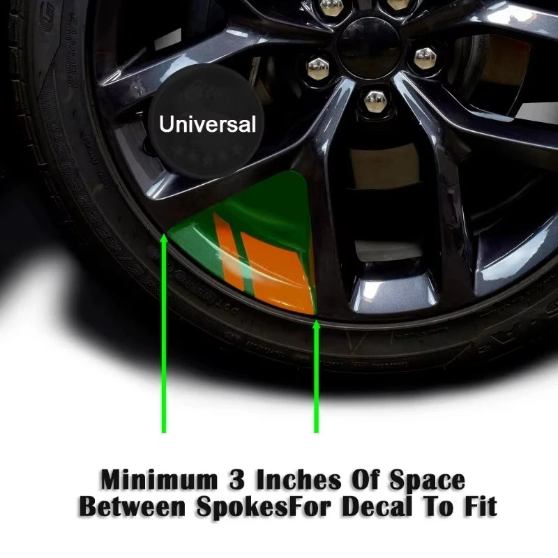 6PCS Reflective Wheel Decal Sticker Pressure Adhesive Red