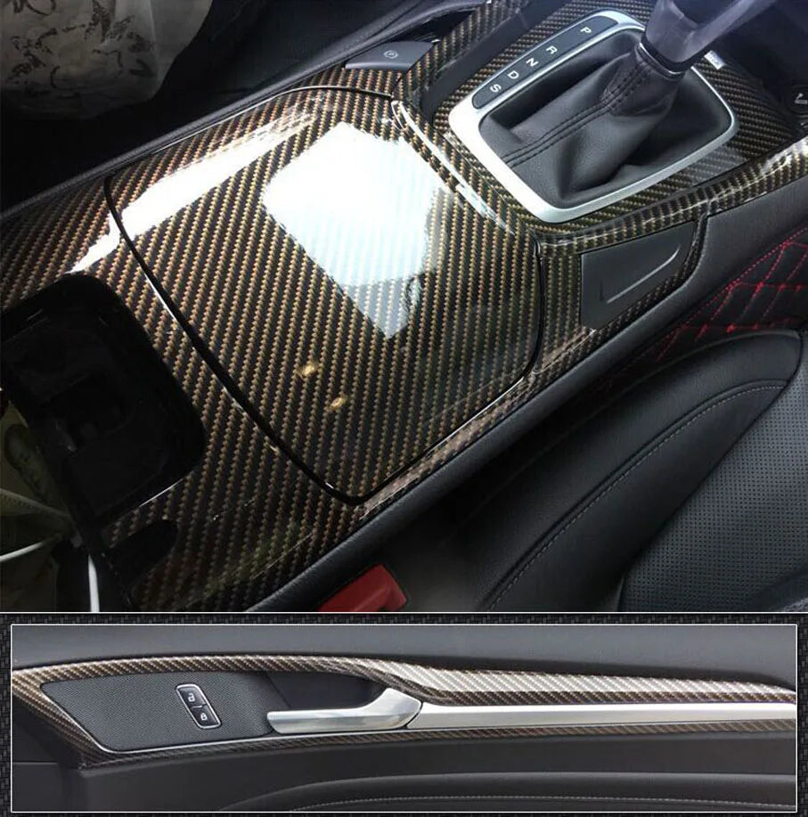 Ultra Gloss Gold Black Twill 2D Carbon Fiber Vinyl