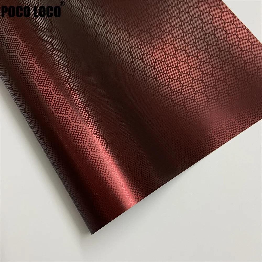 Dark Red Hexagon Forged Carbon Fiber Vinyl Sticker Self