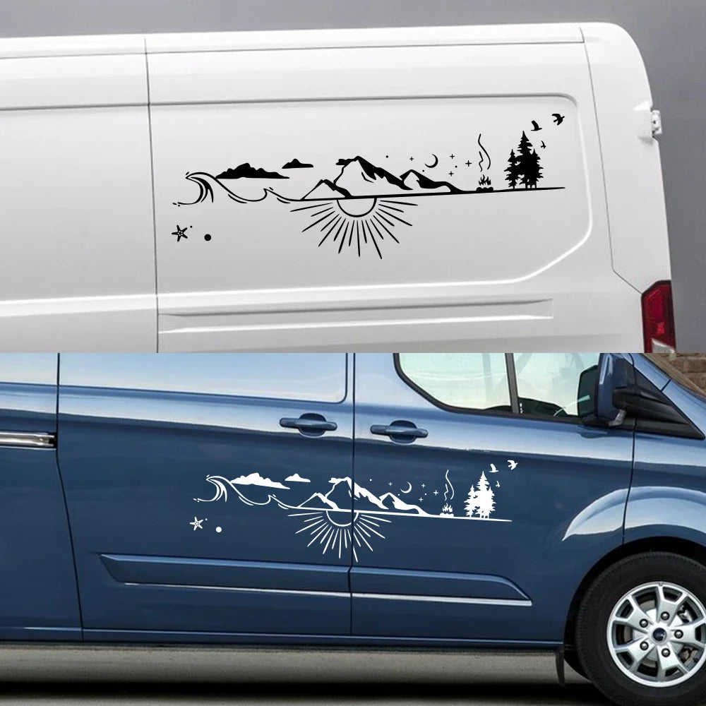 Stickers Van Camper Mountain Decal Vinyl Caralife Truck Rv