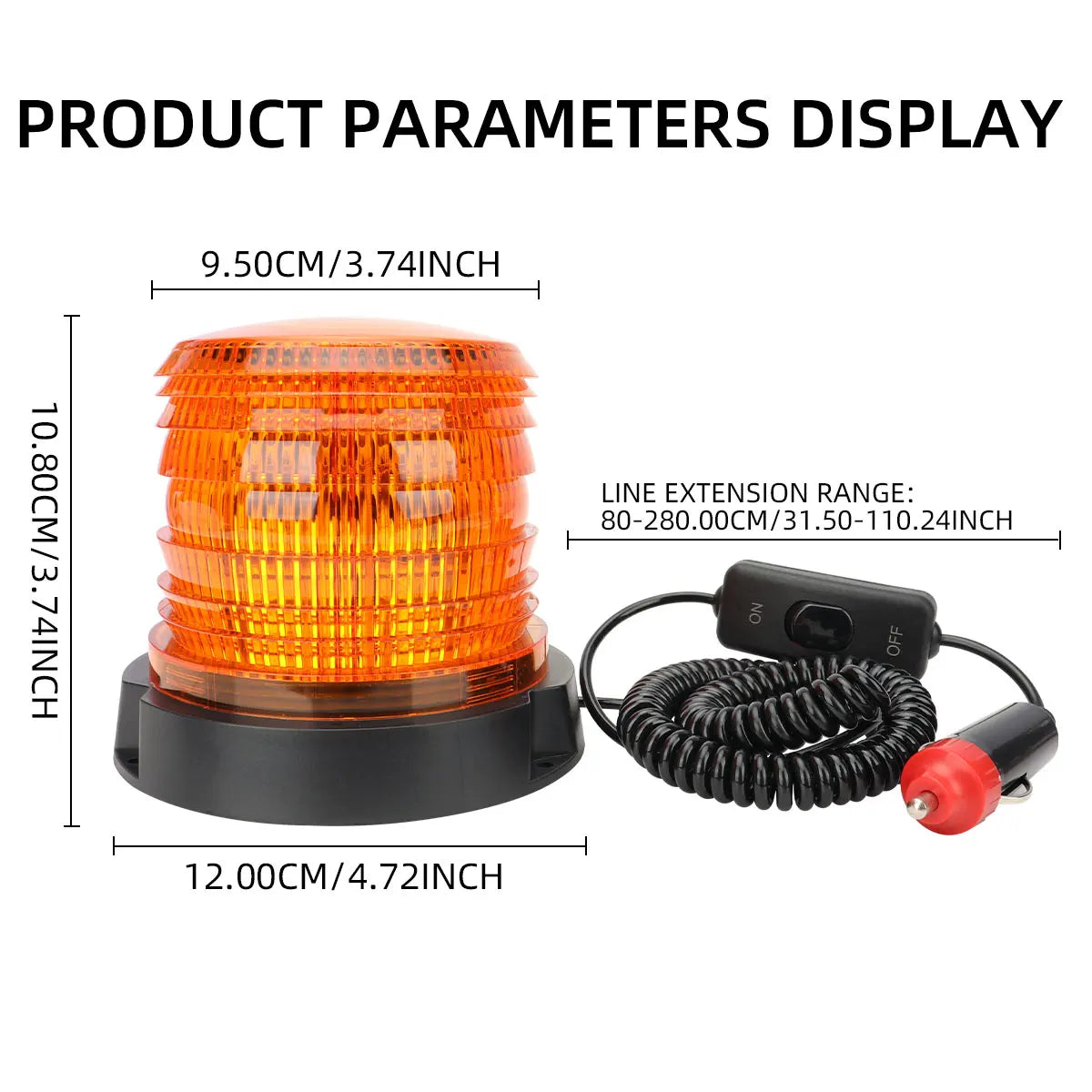 For Security Auto 9-36V Truck Roof Warning Emergency Strobe