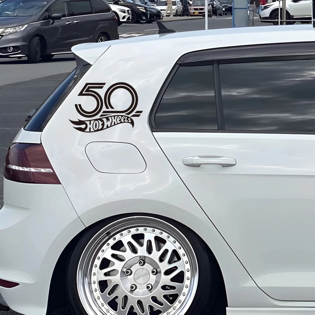 50TH Anniversary Hoe Fire Wheel Cartoon Sticker Stay Away