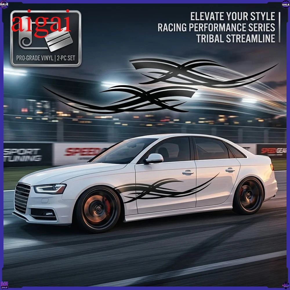 2PCS Body Side Stripes Stickers Waterproof Vinyl Decal SUV
