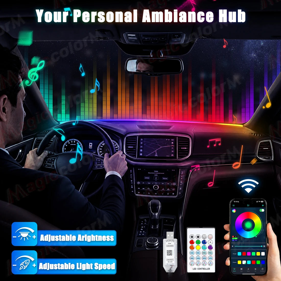 150CM Ambient Strip Acrylic Hidden Dashboard Front Windshield