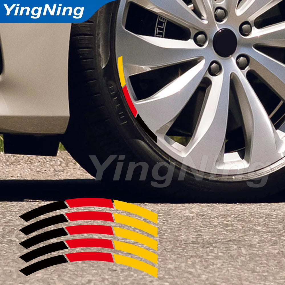 For VW Audi BMW Mercedes Porsche 5X Germany Flag Wheel Hub