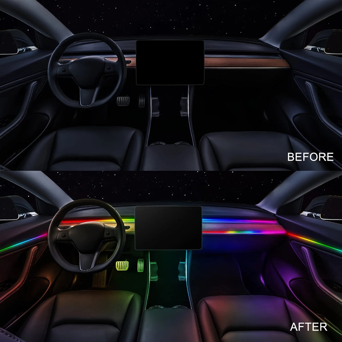 For BMW Color RGB Symphony Ambient Interior Strip Atmosphere