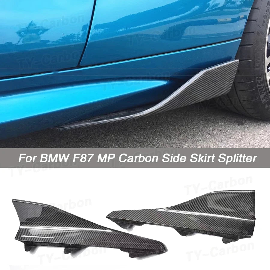 For BMW 2 Series F87 M2 Real Carbon Fiber Side Skirts Splitters