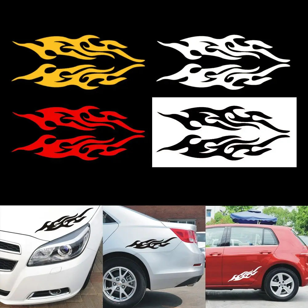 2PCS Popular Cool Reflective Sticker Decal Flame Fire Bumper