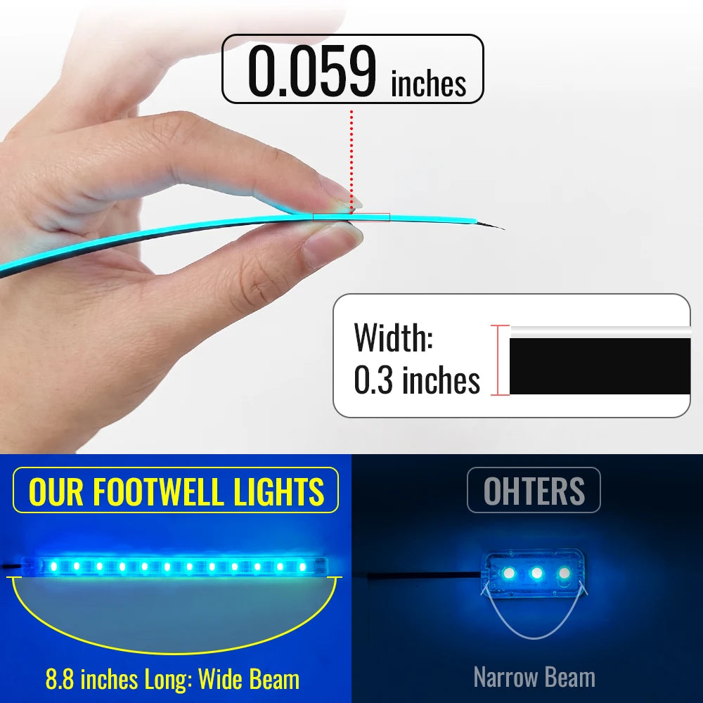 48 Ambient Footwell Long Leads Reach Every Door USB