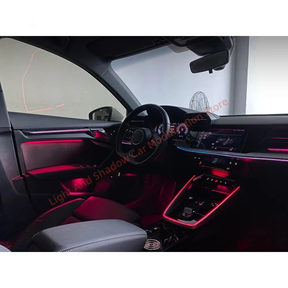 For Audi A3 Ambient Interior Lighting Upgraded Carbon Fiber Wood