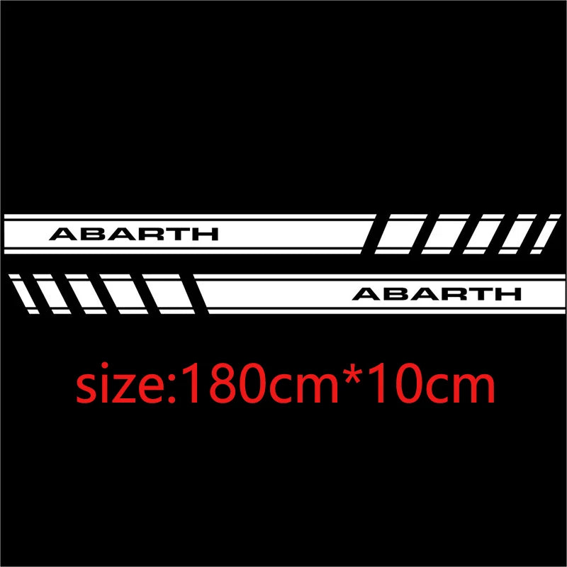 For Fiat Abarth 500 595 Long 2PCS Door Side Stickers Sport
