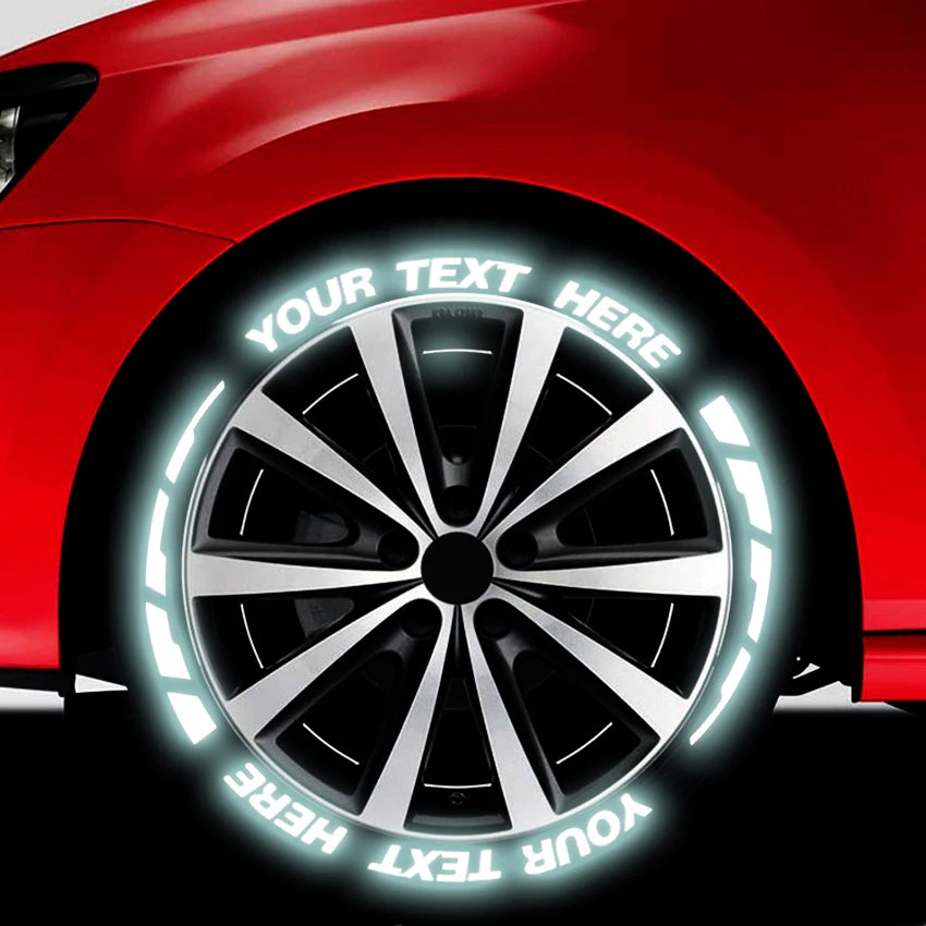 Reflective Tire Lettering Sticker Custom Text Personalized Words