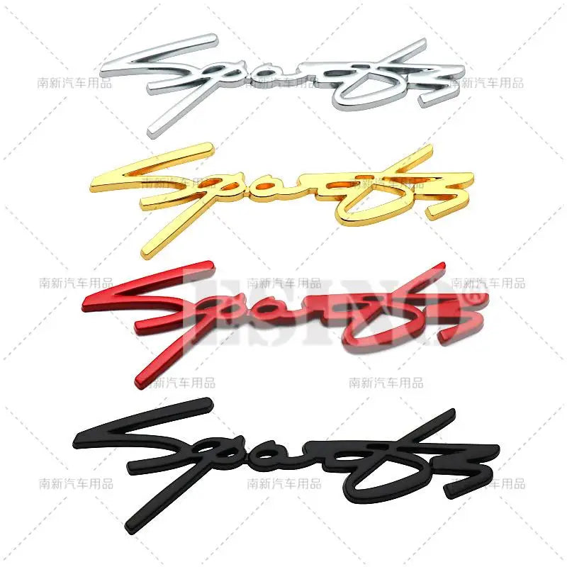 3D Sports Trunk Zinc Alloy Badge Adhesive Emblem Rear