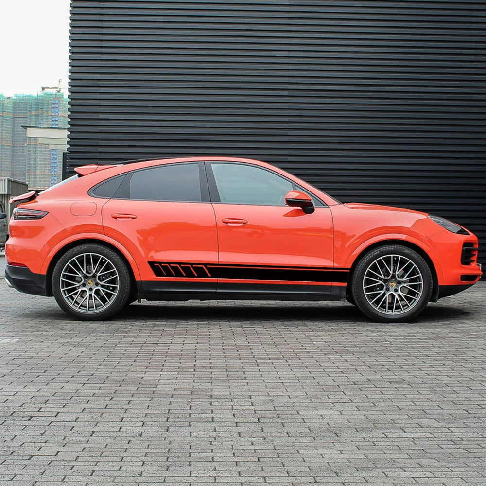 For Porsche Cayenne Side Skirt Body Under Strips Decal Stickers