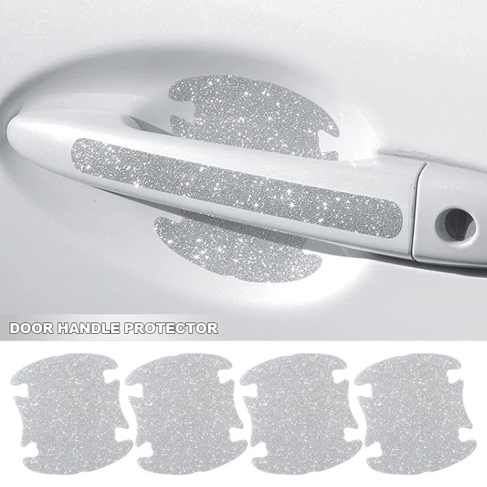 4X Door Bowl Handle Reflective Bling Sticker anti-scratch