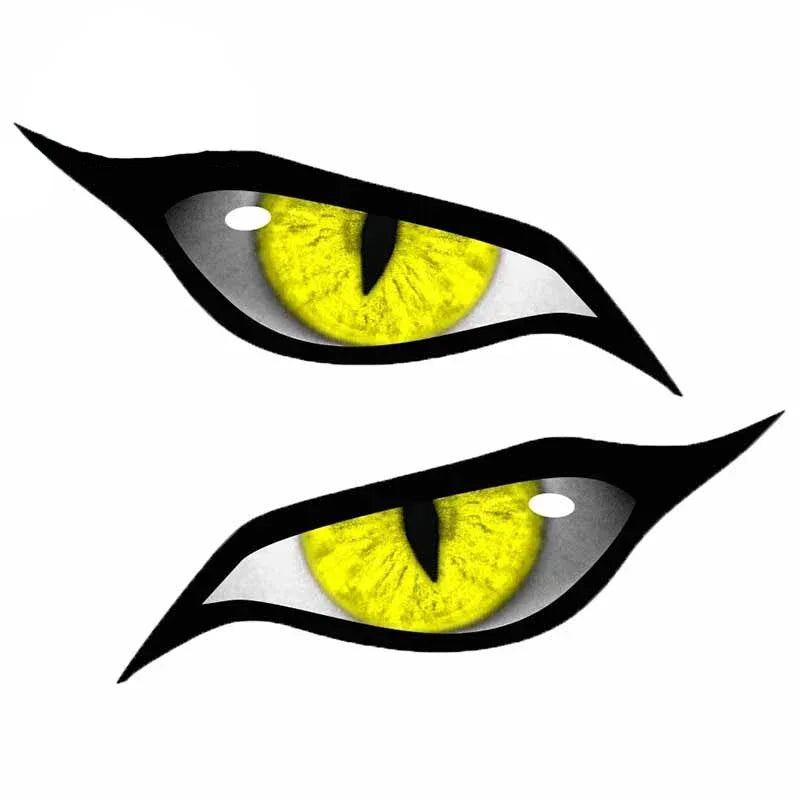 For Evil Yellow Eyes Rv Motorcycle Stickers Occlusion Scratch