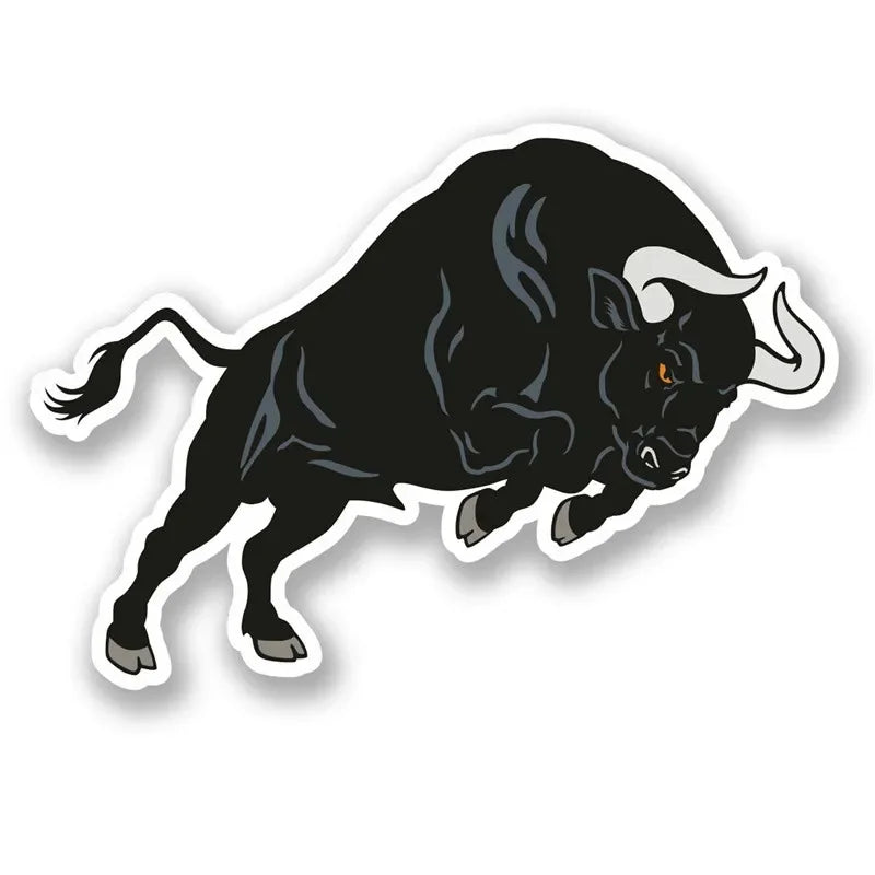 For Black Spanish Bull 13CM Decor Motorcycle Decals Stickers