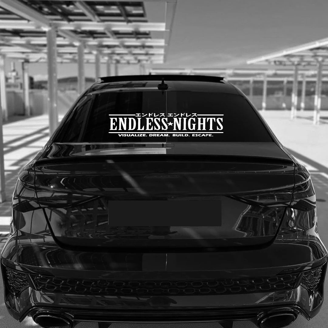 Endless Night Jdm Window Decal Sticker Bumper Windshield Banner