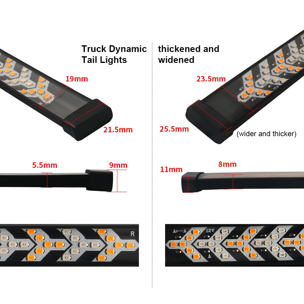 For GMC Sierra Tailgate Strip Bar Turn Singal Brake Warning Rear