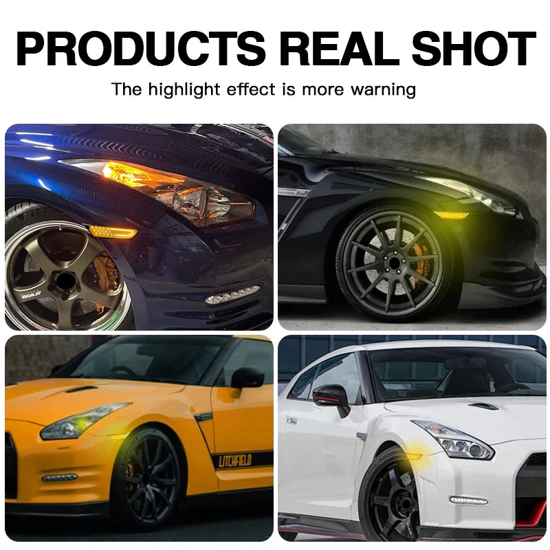 For Nissan Gtr R35 2007-2017 Smoked 2PCS Side Marker Turn Signal