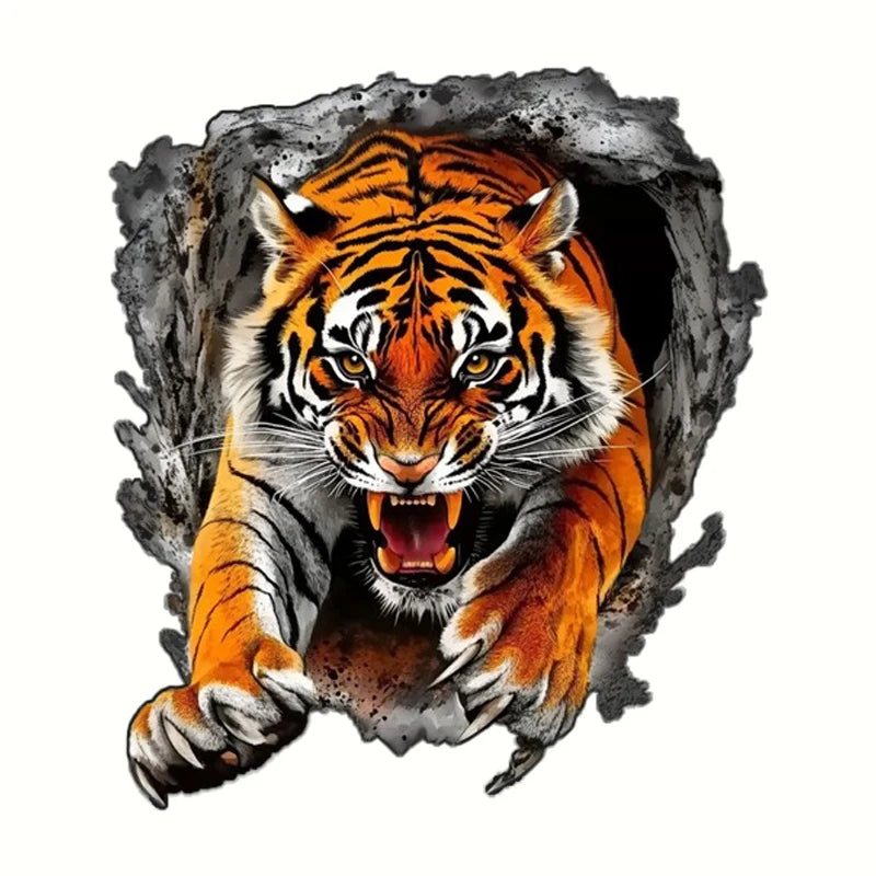 Tiger Head Sticker Body Scratch Covering Pattern Vinyl Decal