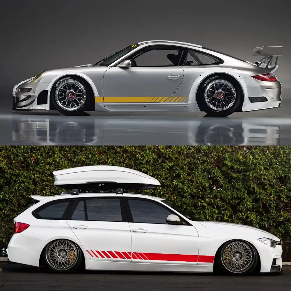 For Audi BMW E39 E46 E91 2PCS Side Door Sticker Body Trim Vinyl