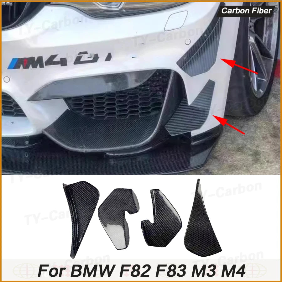 For BMW F80 M3 F82 M4 Real Carbon Fiber Front Splitter Bumper