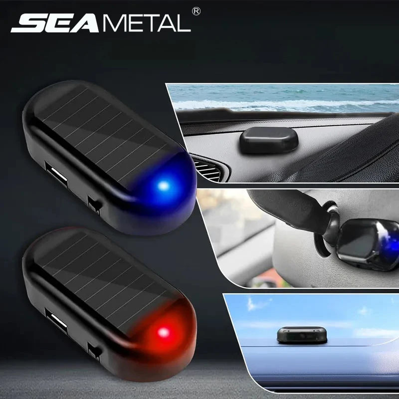 Seametal 2PCS Solar Powered Simulated Dummy Alarm Wireless Fake