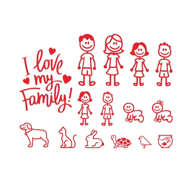 Sticker Interesting Family Automobiles Motorcycles Window