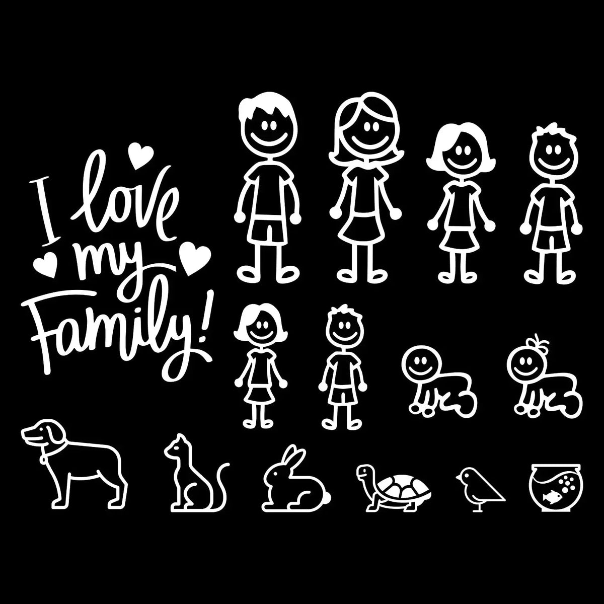 Sticker Interesting Family Automobiles Motorcycles Window