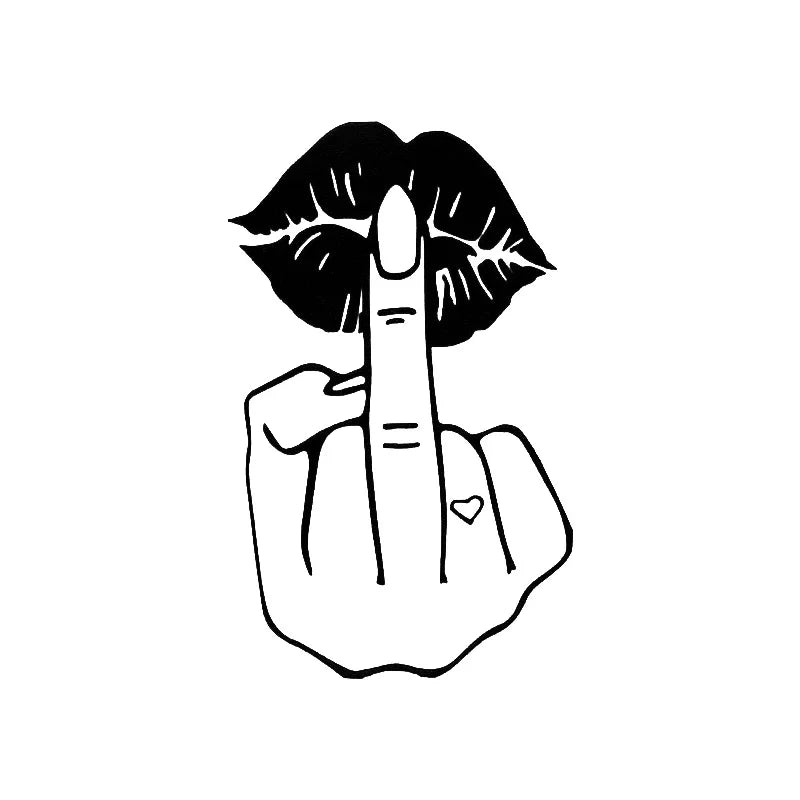F U Girly Middle Finger Cute Stickers Window Bumper
