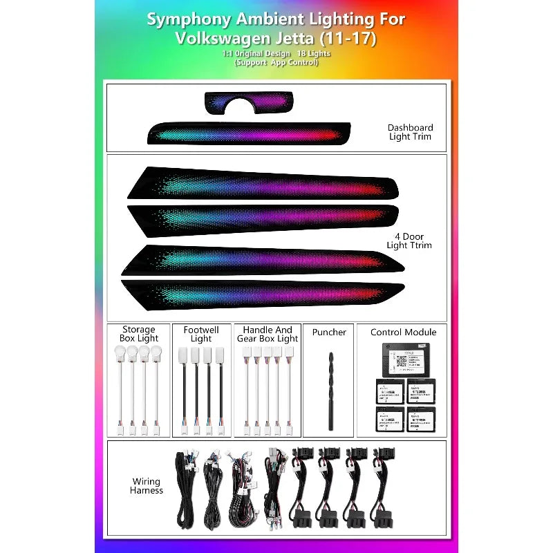 For Volkswagen Upgrade Symphony Interior Ambient Lighting Trim