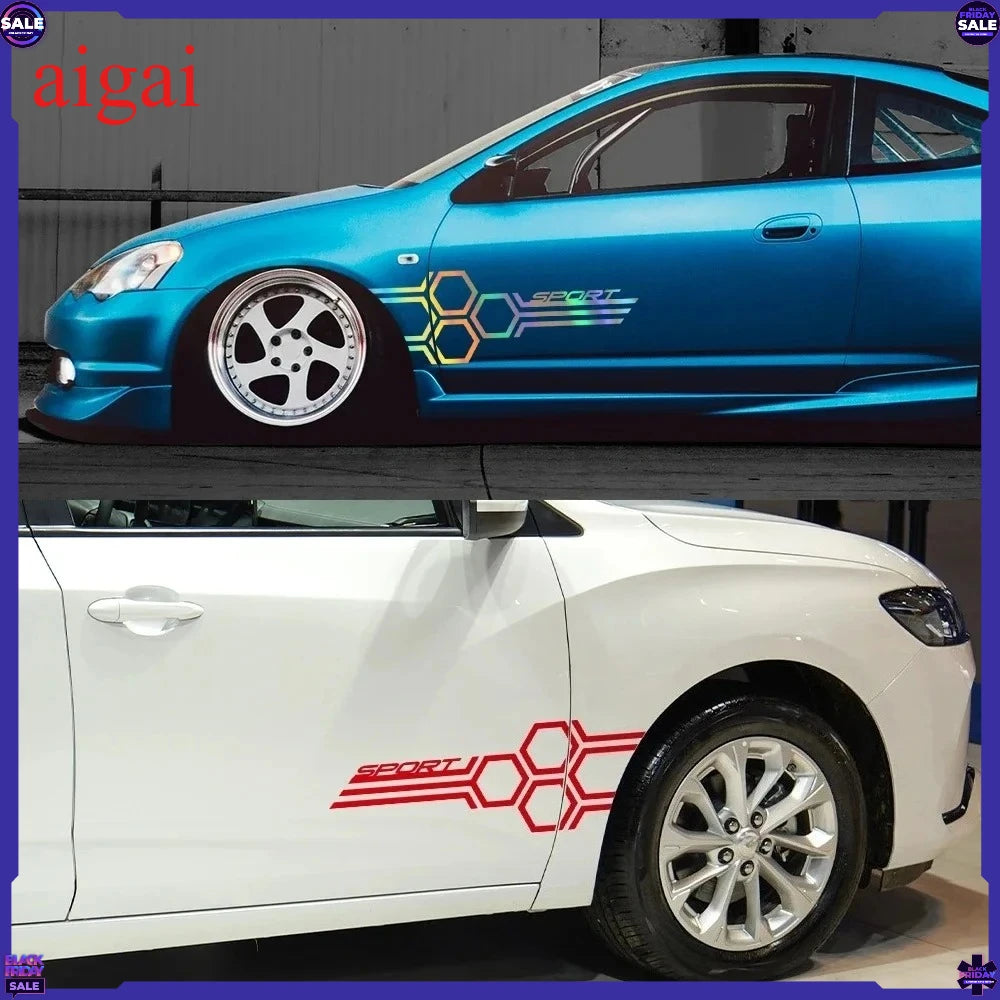Honeycomb Sport Racing Hood Stickers self-adhesive Vinyl Decals