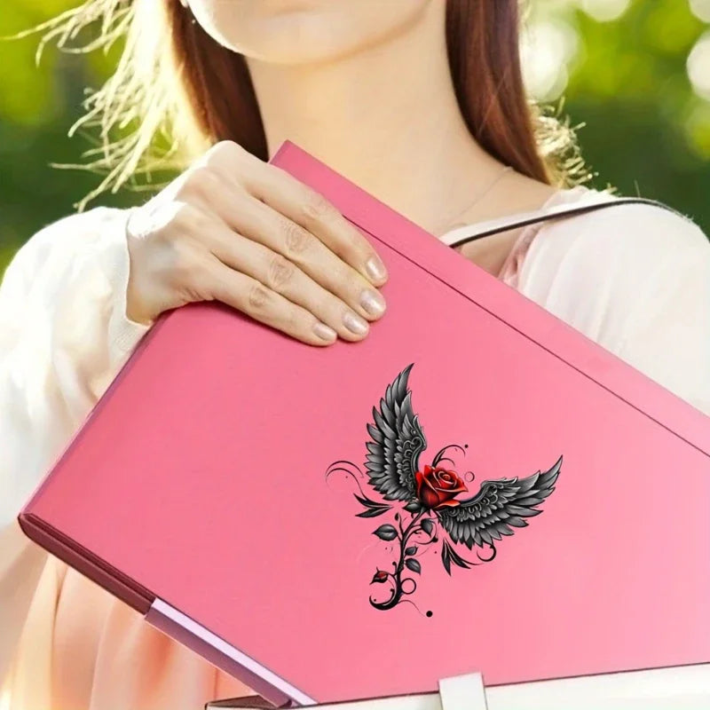 For Auto Window Bumper Body Styling Stunning Angel Wings Rose