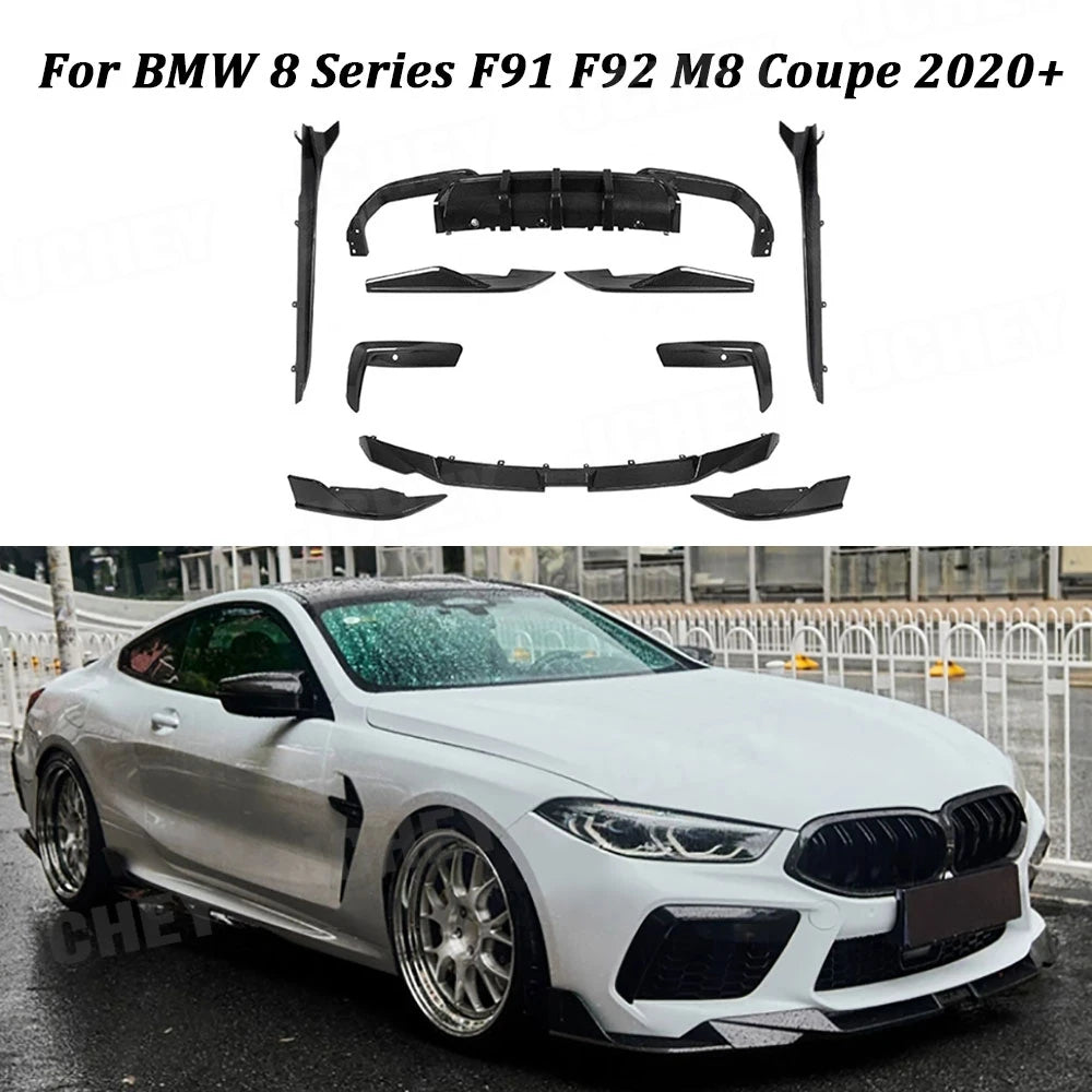 For BMW 8 Series F91 F92 Jchey Dry Carbon Fiber Front Spoiler