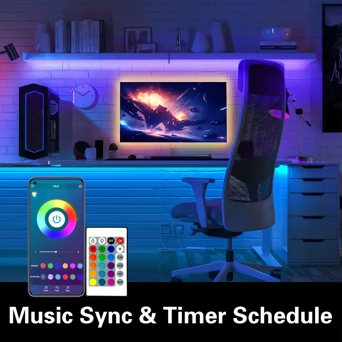 For Living Room Bedroom Courtyard Party 100 130 200FT RGB Smart