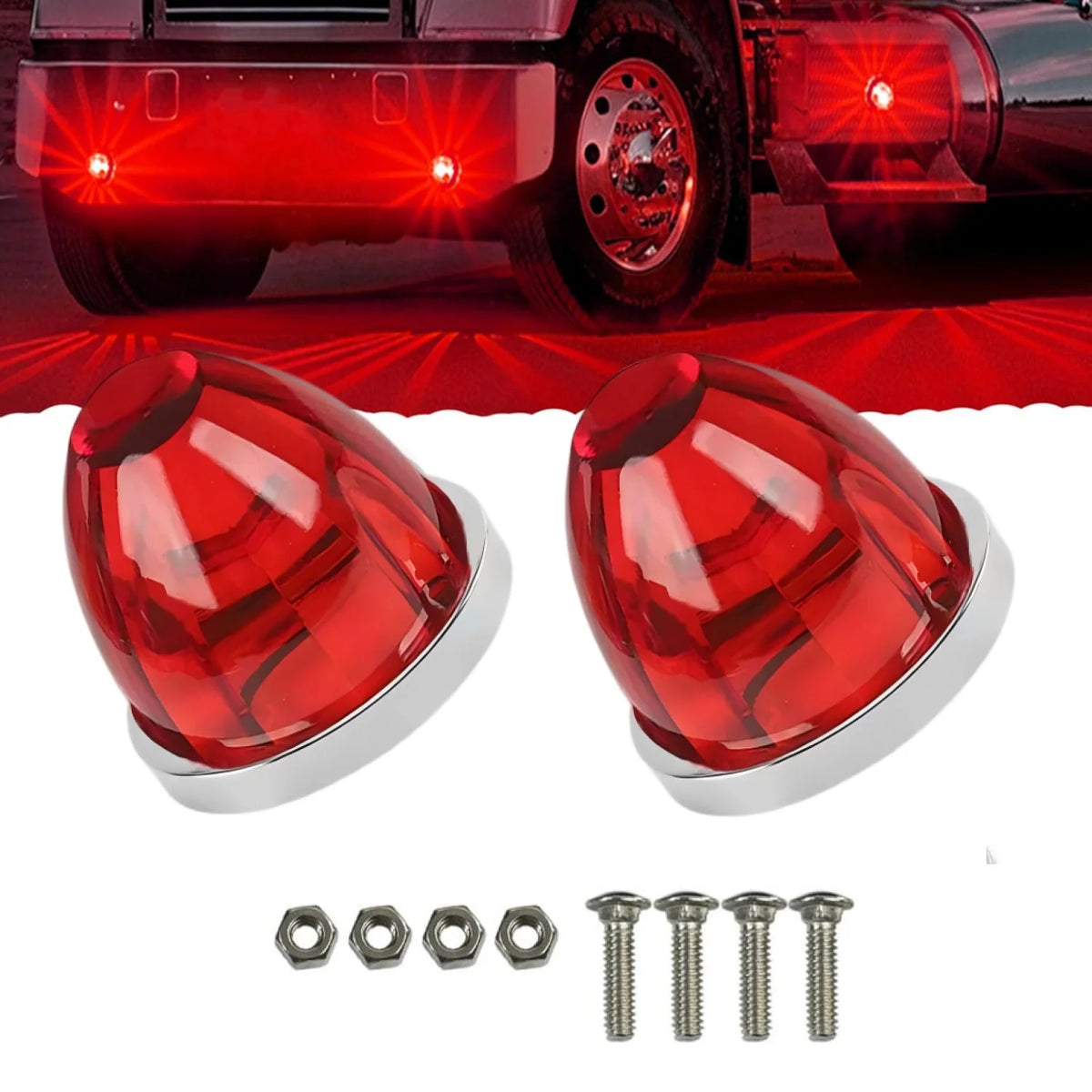 For Semi 2PCS Watermelon Wheel Under Glow Side Marker Red Amber