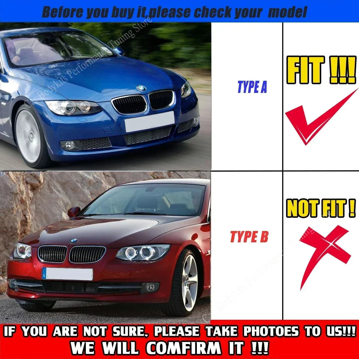 For BMW E92 E93 3 Series Front Bumper Lip Spoiler Splitter