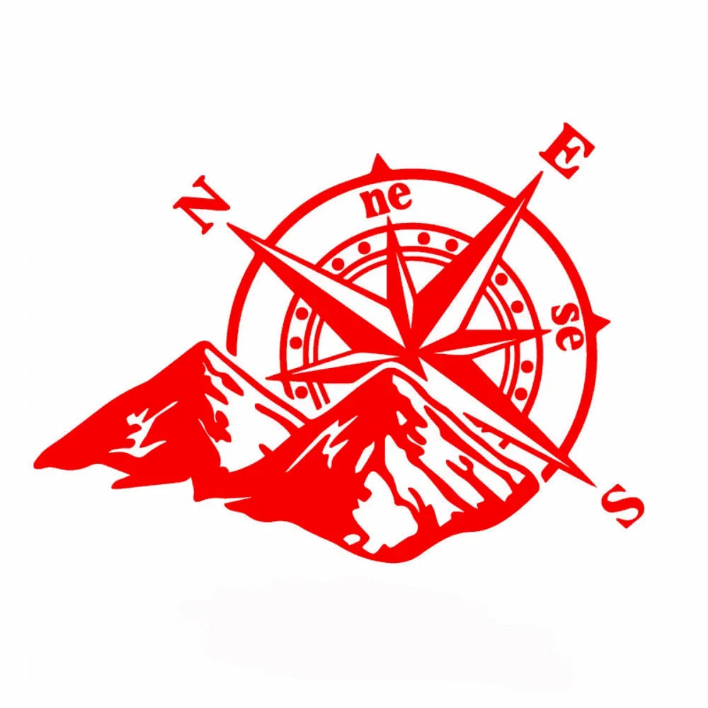 Laser Sticker Mountain Compass Fashion Body Decal Colorful Rear