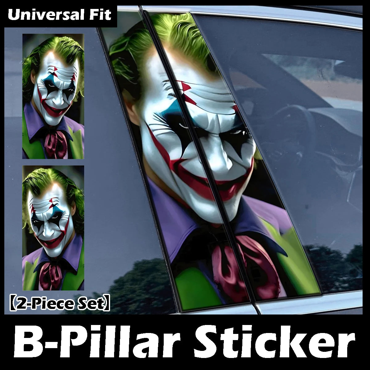 2PCS Set Joker Gothic Stickers b-pillar Center Column Cover
