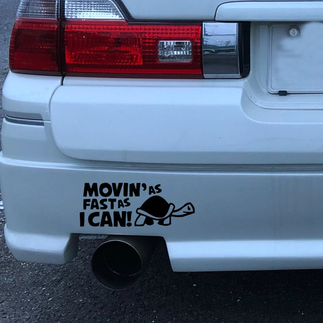 Reflective Move As Fast Possible Animal Decal Scratch Cover