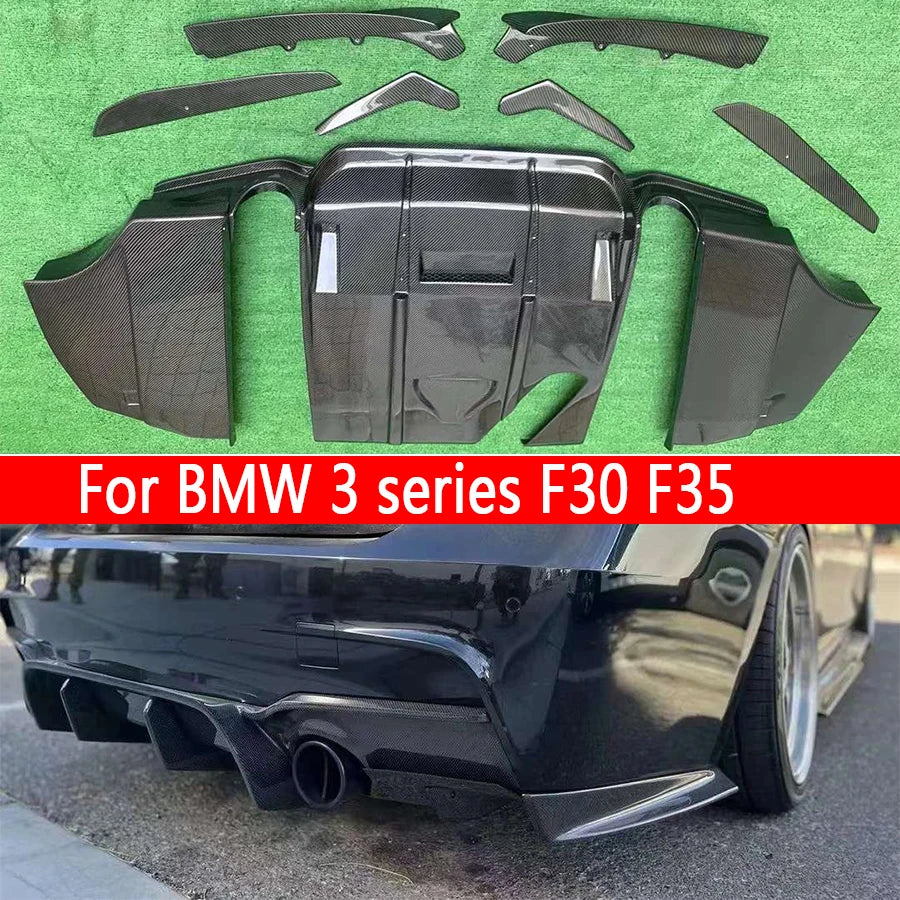 For BMW 3 Series F30 F35 320 330 Geex Carbon Fiber Rear Bumper